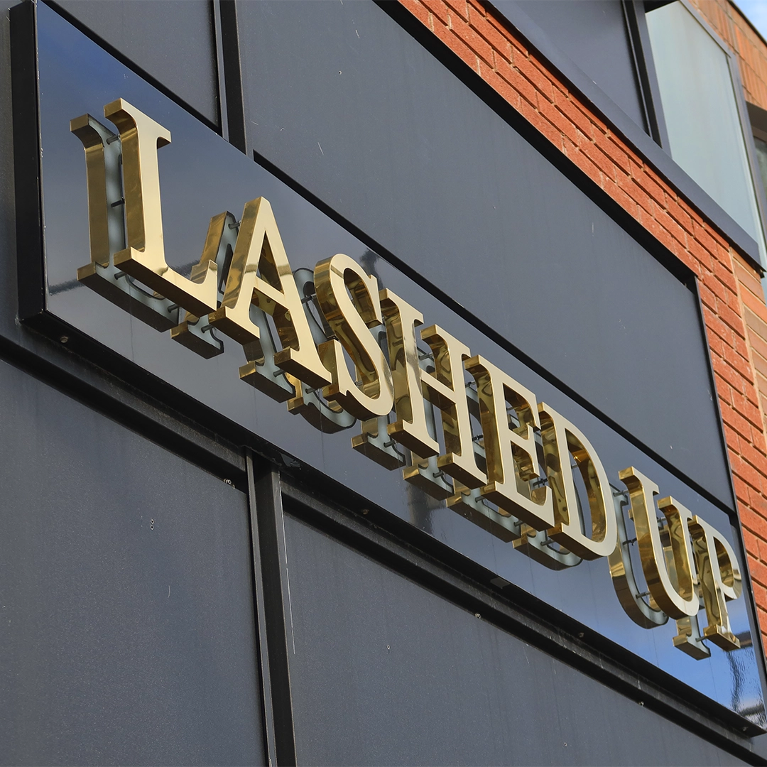 golden sign for beauty business