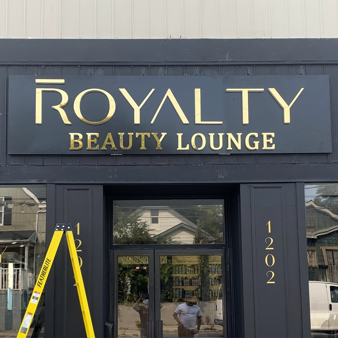 luxury gold letters with light