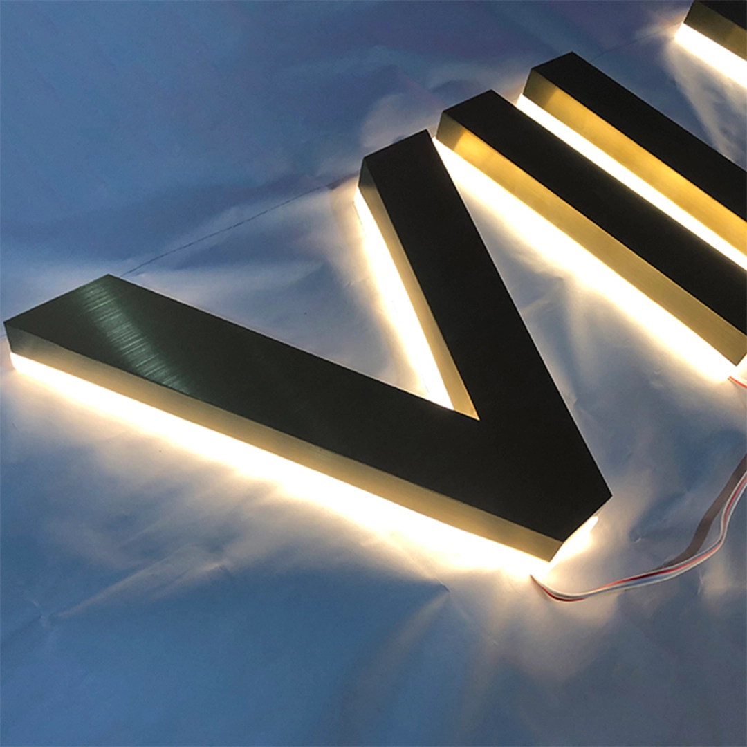 Luxury outdoor halo backlit letters sign